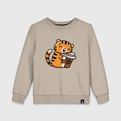 Детский свитшот Тигренок и кофе