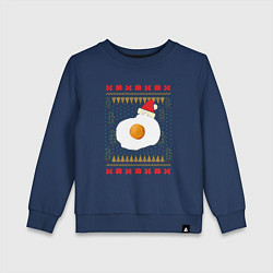 Детский свитшот Рождественский свитер Кот-яичница