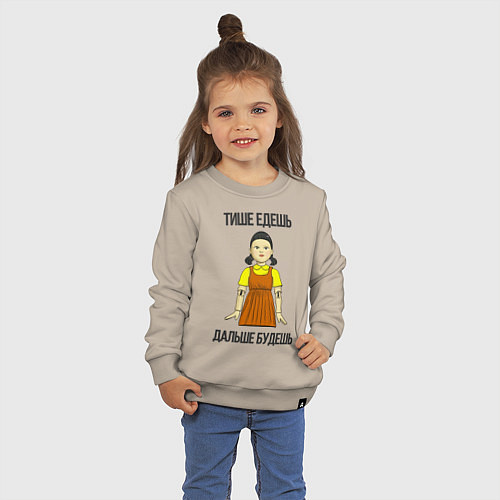 Детский свитшот Тише Едешь - Дальше Будешь / Миндальный – фото 3
