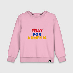 Свитшот хлопковый детский Pray Armenia, цвет: светло-розовый