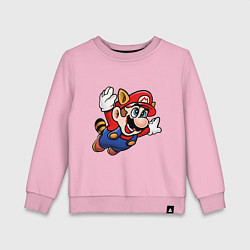 Свитшот хлопковый детский Mario bros 3, цвет: светло-розовый