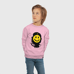 Свитшот хлопковый детский ЧЕ ГЕВАРА СМАЙЛИК, цвет: светло-розовый — фото 2