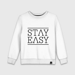 Свитшот хлопковый детский Stay easy, цвет: белый