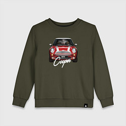 Свитшот хлопковый детский Авто Mini Cooper, цвет: хаки