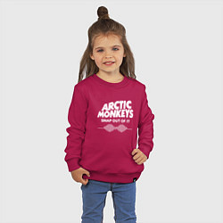 Свитшот хлопковый детский Arctic Monkeys, группа, цвет: маджента — фото 2