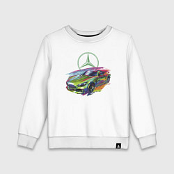 Свитшот хлопковый детский Mercedes V8 Biturbo motorsport - sketch, цвет: белый