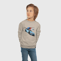 Свитшот хлопковый детский BMW M Performance Motorsport, цвет: миндальный — фото 2