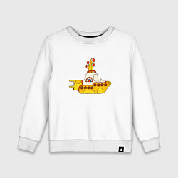 Свитшот хлопковый детский The Beatles Yellow Submarine в дудл стиле, цвет: белый