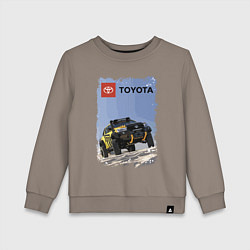 Свитшот хлопковый детский Toyota Racing Team, desert competition, цвет: утренний латте