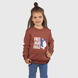 Свитшот хлопковый детский Judo Hugs, цвет: кирпичный — фото 2