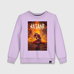 Детский свитшот Джинкс объятая пламенем Аркейн Лига легенд