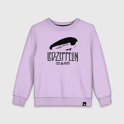 Свитшот хлопковый детский Дирижабль Led Zeppelin с лого участников, цвет: лаванда