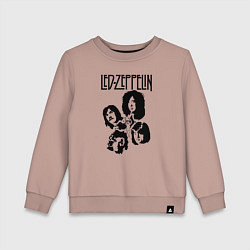 Свитшот хлопковый детский Участники группы Led Zeppelin, цвет: пыльно-розовый
