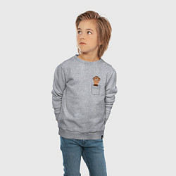 Свитшот хлопковый детский Мартышка в кармане, цвет: меланж — фото 2