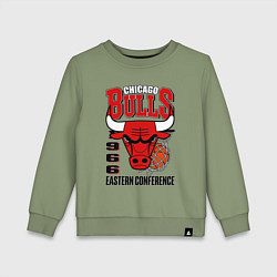 Свитшот хлопковый детский Chicago Bulls NBA, цвет: авокадо