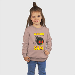 Свитшот хлопковый детский Serious Sam Bomb Logo, цвет: пыльно-розовый — фото 2
