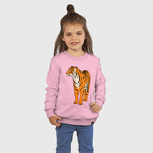 Детский свитшот Гордый независимый тигр / Светло-розовый – фото 3