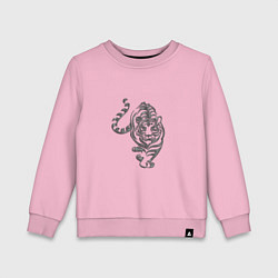 Свитшот хлопковый детский Символ года тигр, цвет: светло-розовый