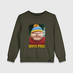 Свитшот хлопковый детский Eric Cartman 3D South Park, цвет: хаки