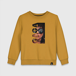 Свитшот хлопковый детский ГАГА, цвет: горчичный