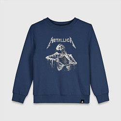 Свитшот хлопковый детский Metallica - thrash metal!, цвет: тёмно-синий