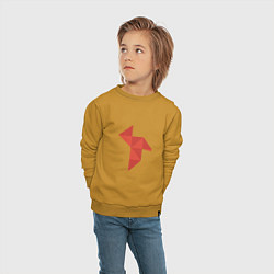 Свитшот хлопковый детский Оригами Бумажный дом, цвет: горчичный — фото 2