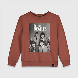 Свитшот хлопковый детский Легендарные музыканты, цвет: кирпичный