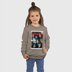 Свитшот хлопковый детский BTS БТС на обложке журнала, цвет: утренний латте — фото 2