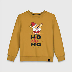 Свитшот хлопковый детский Corgi Ho ho Ho, цвет: горчичный