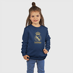 Свитшот хлопковый детский Real Madrid gold logo, цвет: тёмно-синий — фото 2