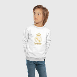 Свитшот хлопковый детский Real Madrid gold logo, цвет: белый — фото 2