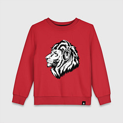 Детский свитшот Лев в наушниках
