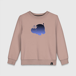 Свитшот хлопковый детский Бегемотик фиолетовый, цвет: пыльно-розовый