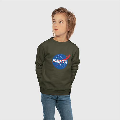 Детский свитшот S A N T A NASA / Хаки – фото 4