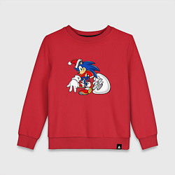Свитшот хлопковый детский Santa Claus Sonic the Hedgehog, цвет: красный