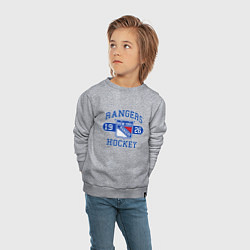 Свитшот хлопковый детский Нью Йорк Рейнджерс, New York Rangers, цвет: меланж — фото 2