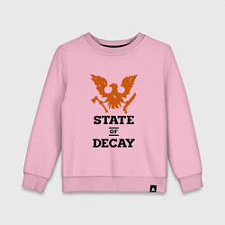 Свитшот хлопковый детский State of Decay Эмблема Лого, цвет: светло-розовый