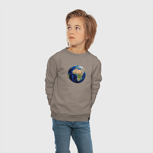 Детский свитшот Планета солнечной системы земля / Утренний латте – фото 4