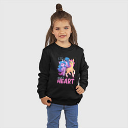 Свитшот хлопковый детский My Little Pony Follow your heart, цвет: черный — фото 2