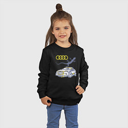 Свитшот хлопковый детский Audi Quattro - зачётное точило!, цвет: черный — фото 2