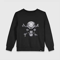 Свитшот хлопковый детский Skull bones, цвет: черный