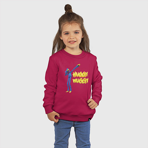 Детский свитшот Хаги ваги Huggy Wuggy Poppy Playtime / Маджента – фото 3