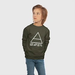 Свитшот хлопковый детский 30 Seconds to Mars - Logo, цвет: хаки — фото 2