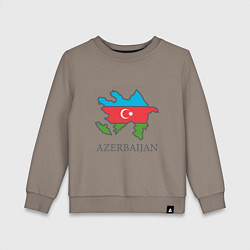 Свитшот хлопковый детский Map Azerbaijan, цвет: утренний латте