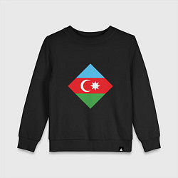 Свитшот хлопковый детский Flag Azerbaijan, цвет: черный
