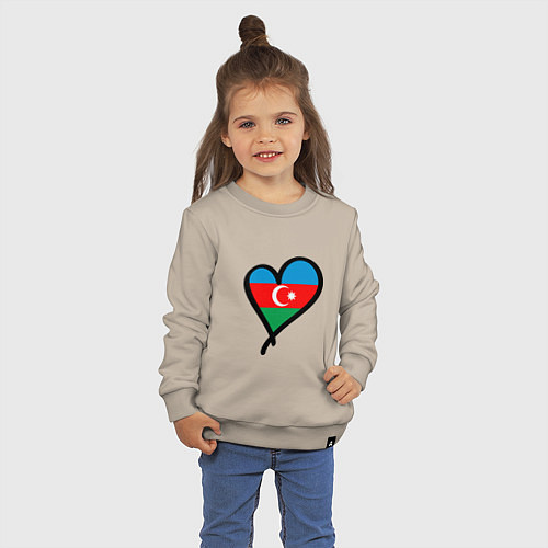 Детский свитшот Azerbaijan Heart / Миндальный – фото 3