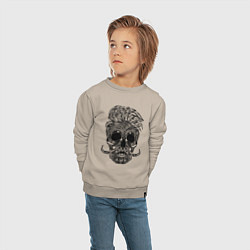 Свитшот хлопковый детский Skull hipster, цвет: миндальный — фото 2