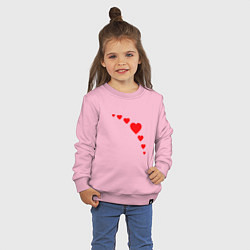 Свитшот хлопковый детский Сердечки для любви, цвет: светло-розовый — фото 2