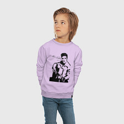 Свитшот хлопковый детский Elvis, цвет: лаванда — фото 2