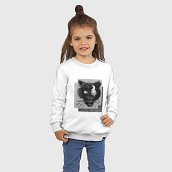 Свитшот хлопковый детский Коллекция Get inspired! Большая кошка Абстракция f, цвет: белый — фото 2